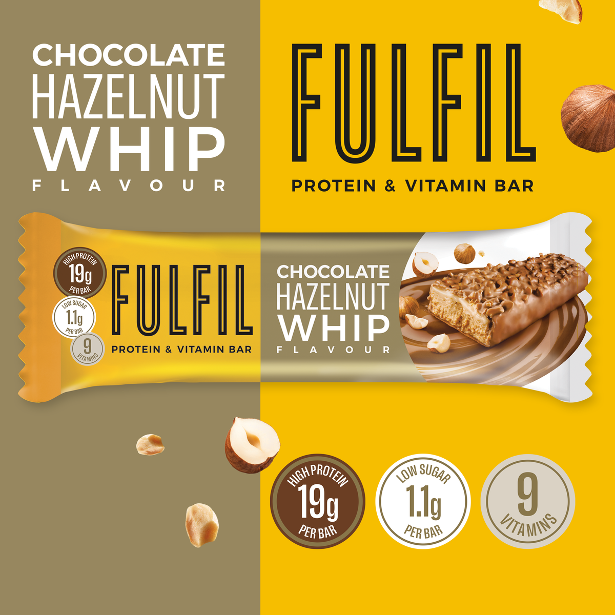 Barre Protéinée Saveur Chocolat & Noisettes 15x55g