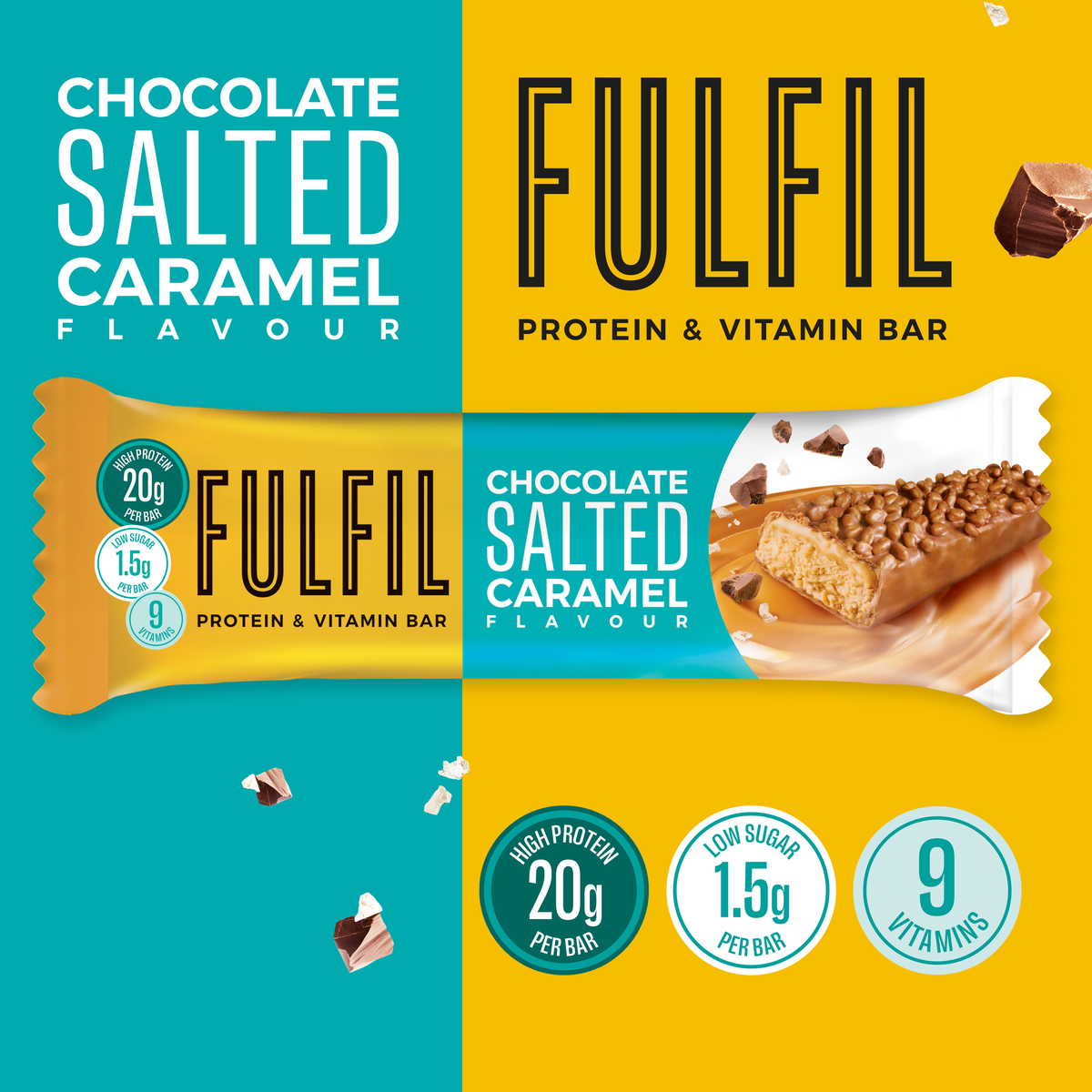 Barre Protéinée Saveur Chocolat & Caramel Salé