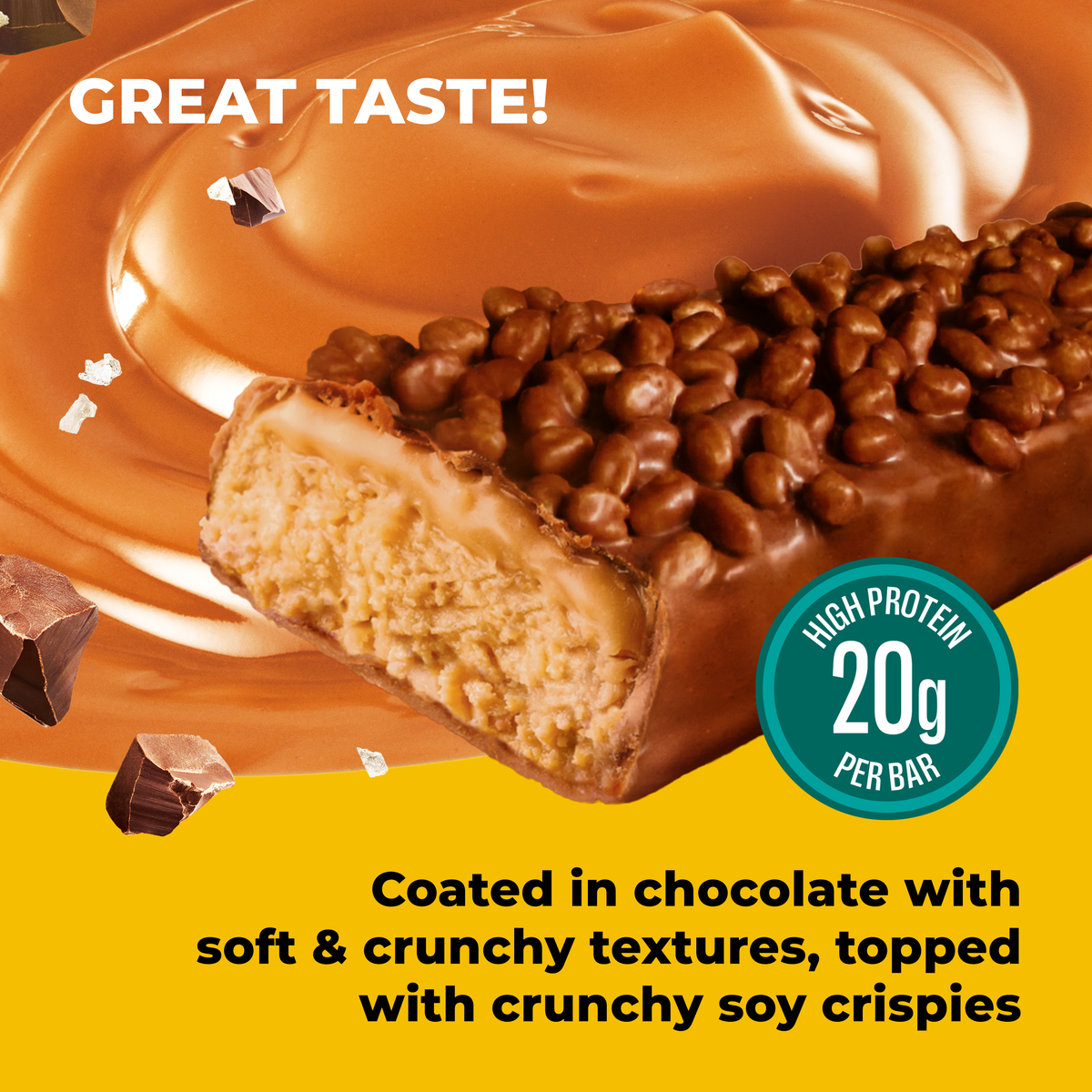 Barre Protéinée Saveur Chocolat & Caramel Salé