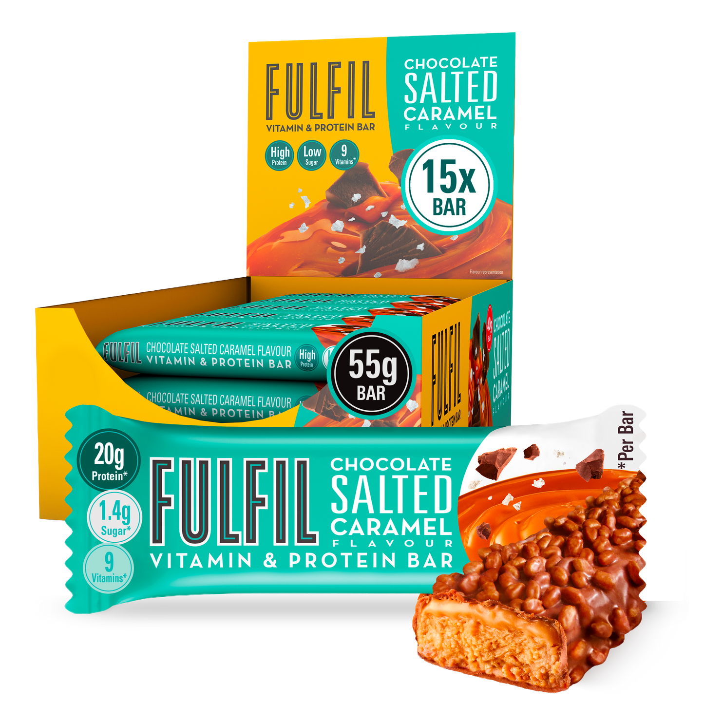 Barre Protéinée Saveur Chocolat & Caramel Salé
