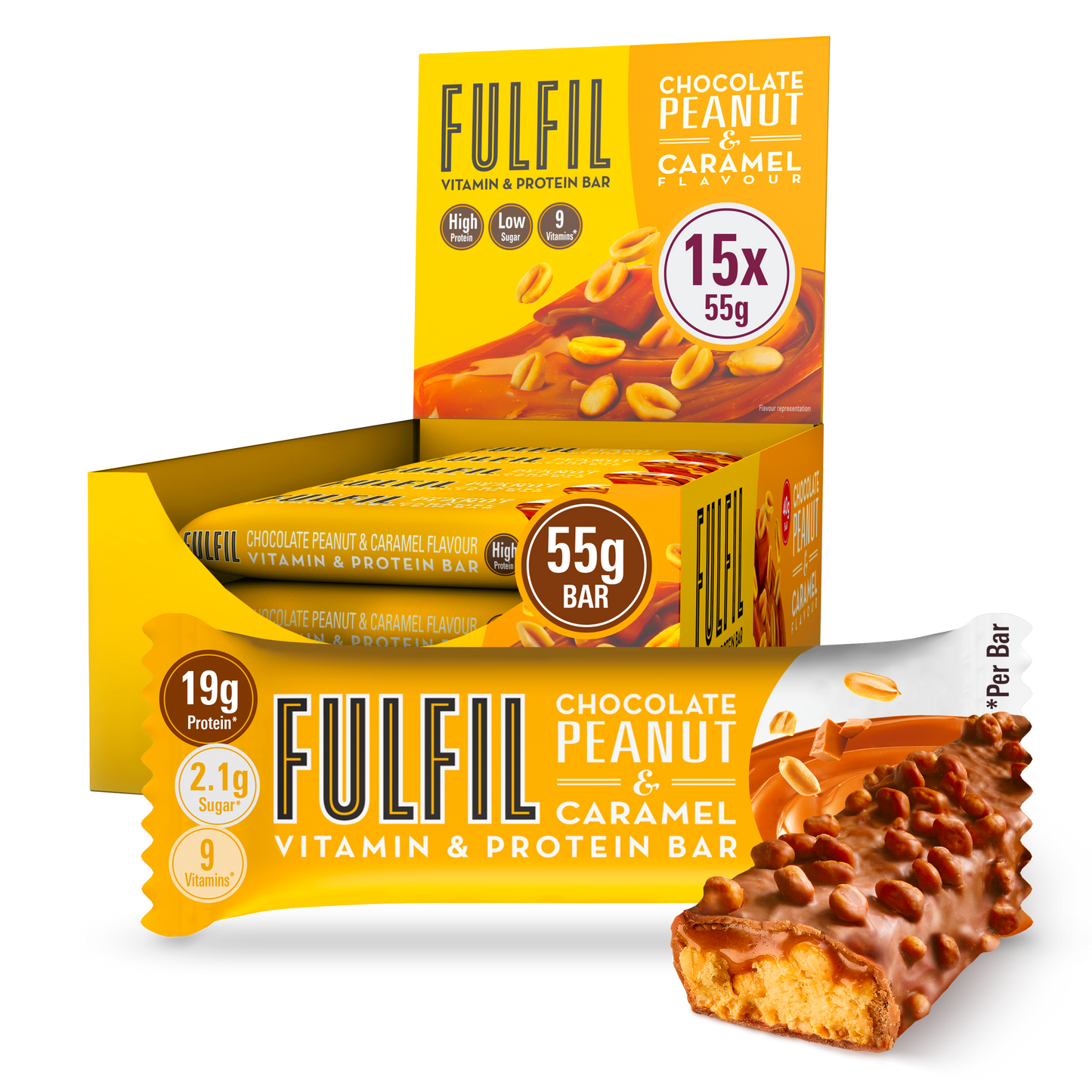 Barre Protéinée Saveur Chocolat, Cacahuètes & Caramel